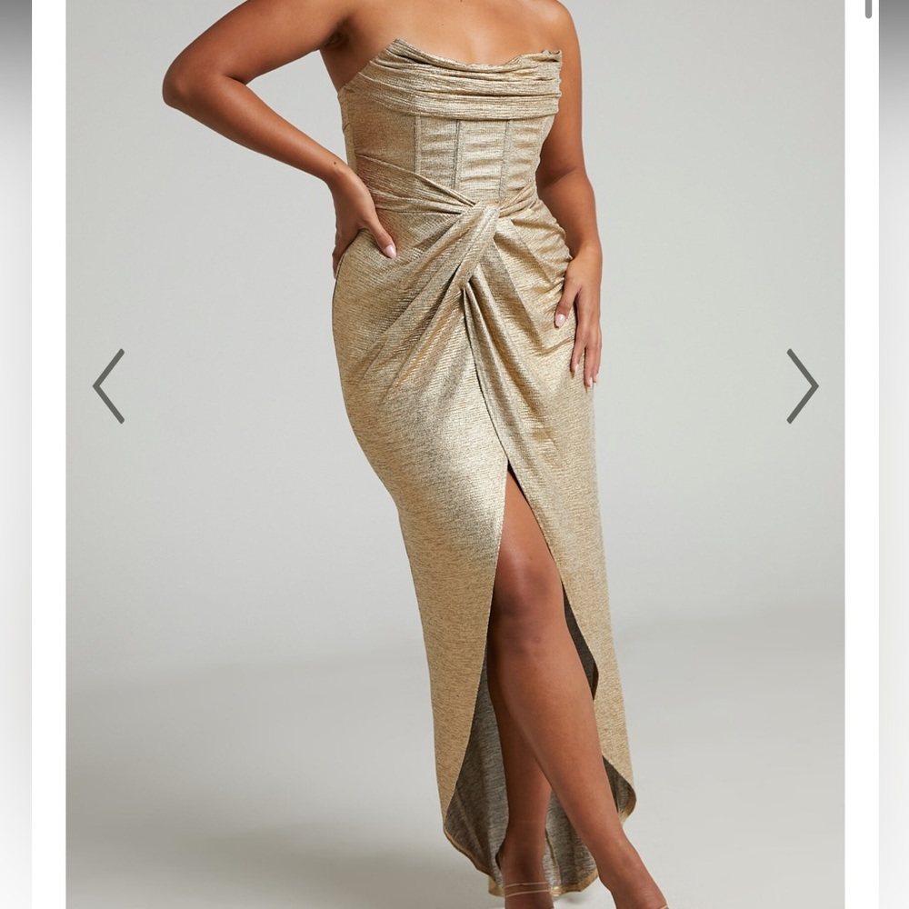 ShowPo Adrie Midi Gold Corset Dress